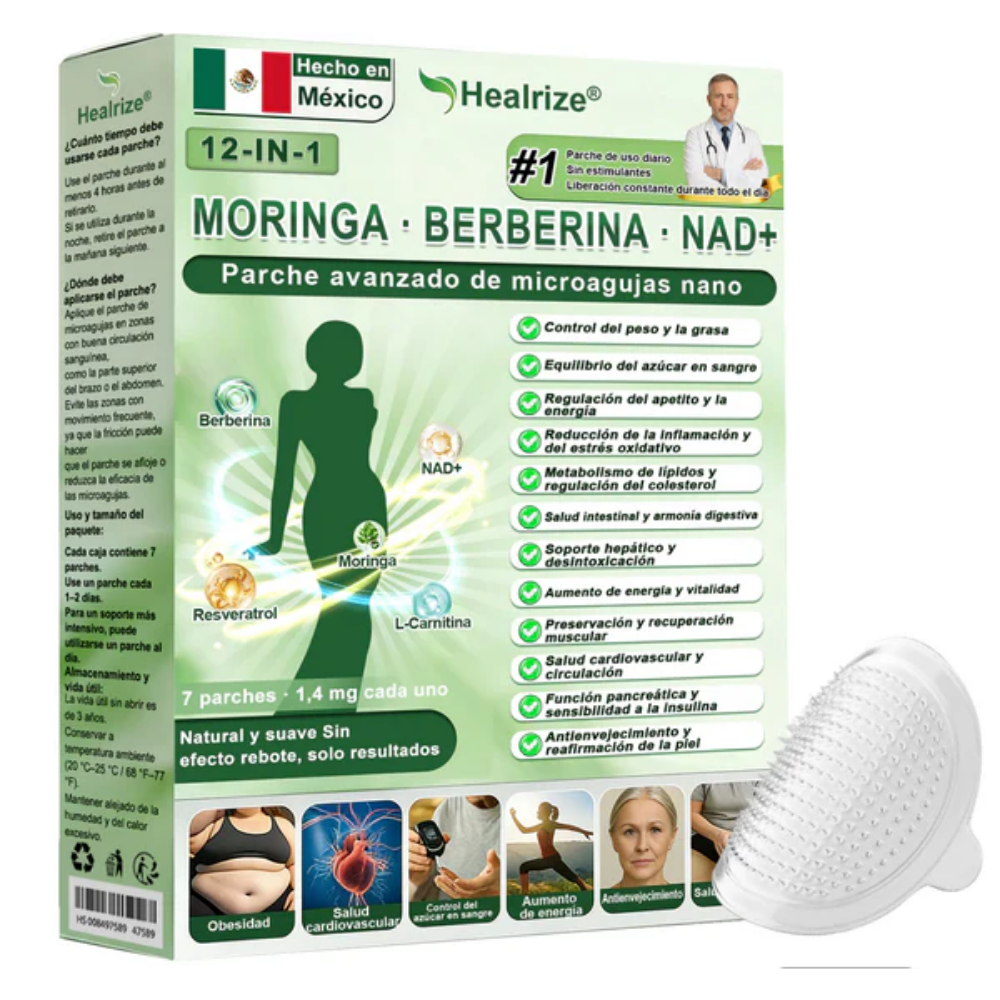 Tienda Oficial | Healrize® Moringa · Berberine × NAD+ 12-en-1 Advanced Nano Microneedle Patch 🇲🇽 (Solo una vez al día, cambios visibles en 7 días)
