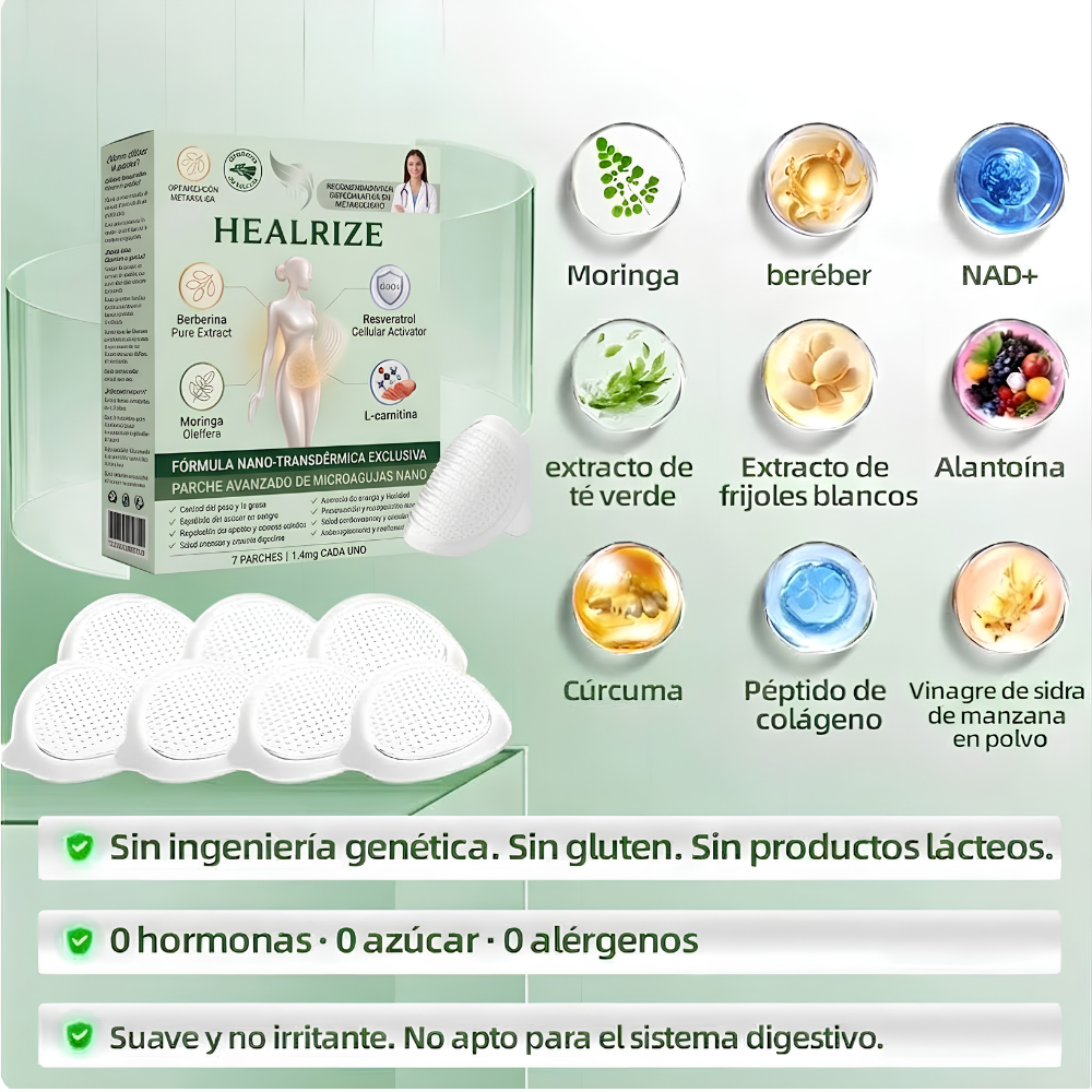 NEW BRANDING - Tienda Oficial | Healrize® Moringa · Berberine × NAD+ 12-en-1 Advanced Nano Microneedle Patch 🇲🇽 (Solo una vez al día, cambios visibles en 7 días) (Copia)