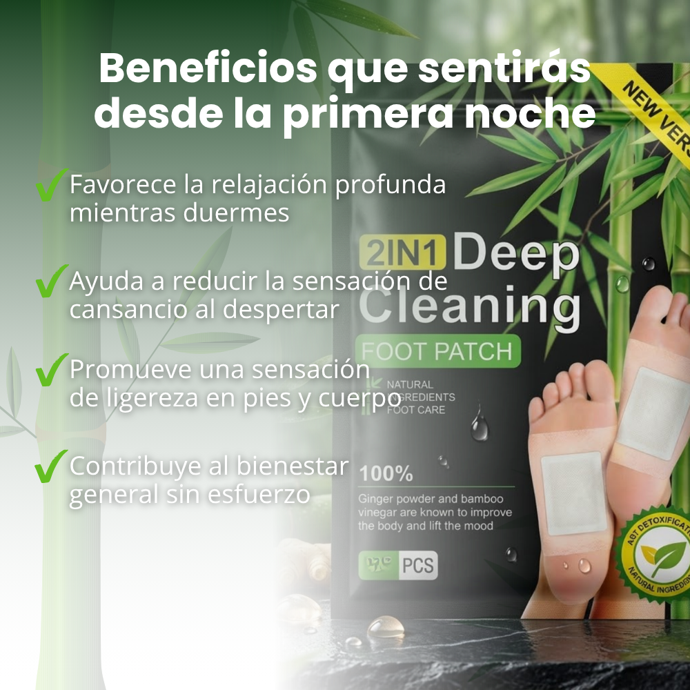Tienda Oficial | Parches de Descanso Profundo para Pies × Tecnología Natural Activa  (Úsalos cada noche, siente tu cuerpo más ligero en días) 🌙 Ideal para cansancio, pesadez en pies y dificultad para desconectar