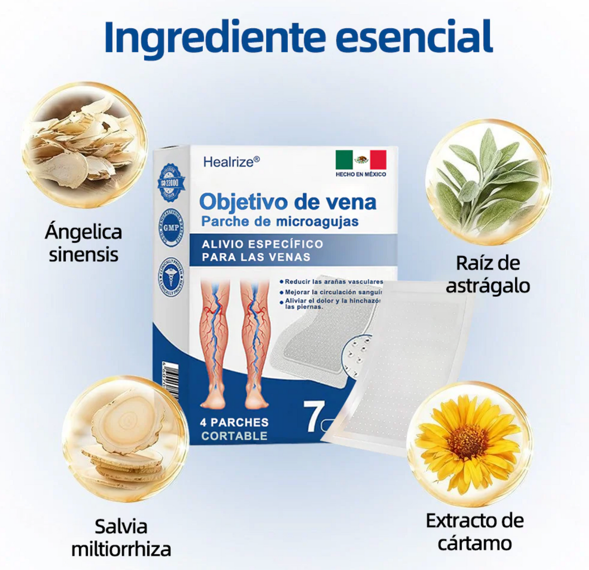 Tienda Oficial | 𝐻𝑒𝑎𝑙𝑟𝑖𝑧𝑒® Piernas Ligeras 12-en-1 🩹 Advanced Nano Microneedle Patch 🇲🇽 (Una vez al día · resultados en 7 días) 👨‍⚕️ Para várices, Reduce arañitas, mejora circulación, alivia piernas cansadas  y esa pesadez que no te deja estar cómoda 💝