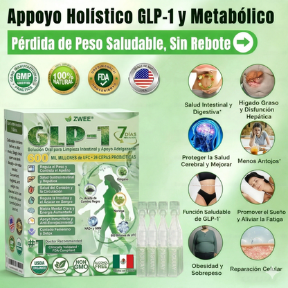 Tienda Oficial | ZWEEN® GLP-1 Oral 💊 12-en-1 Formula Avanzada 🇲🇽 (Solo 1 al día, cambios visibles en 7 días) 👨‍⚕️ Control de apetito, metabolismo, grasa corporal, apnea del sueño, problemas articulares y más 💝