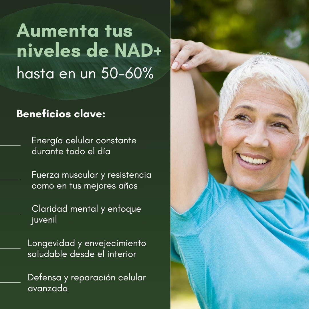 NAD+ RESVERATROL | Restaura tu energía celular, detén el envejecimiento y recupera la vitalidad de tus 30s
